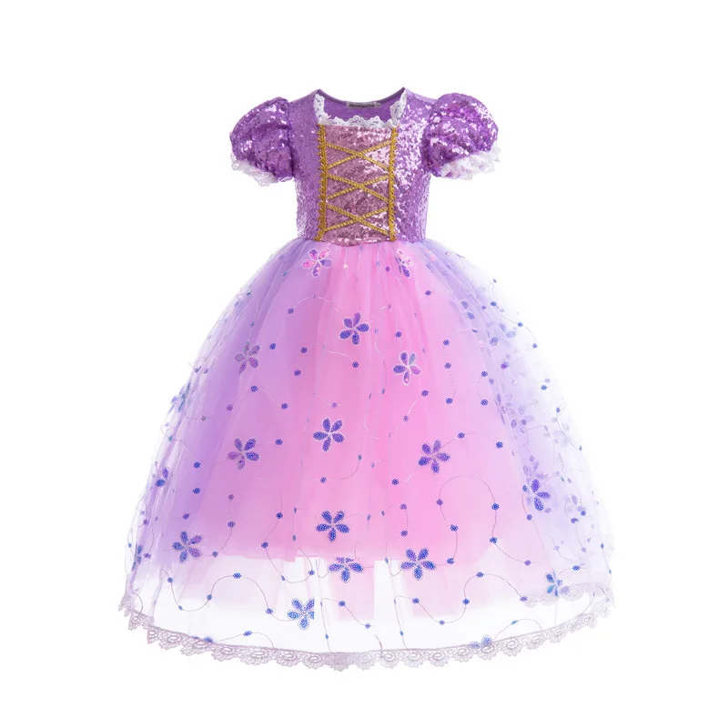 

Summer Cartoon Princess Cotton Dress, Kids Short Sleeve Dress for Girls & Toddlers