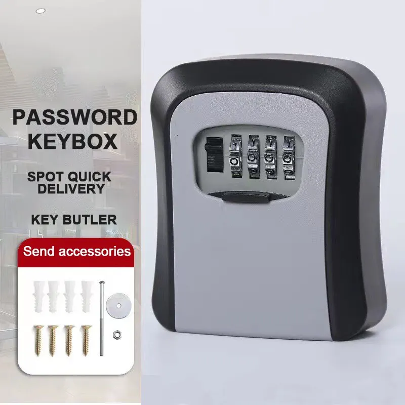 Portachiavi per montaggio a parete Organizer per scatole segrete combinazione di 4 cifre Password blocco codice di sicurezza nessuna chiave cassetta di sicurezza per chiavi domestiche Caja Fuerte