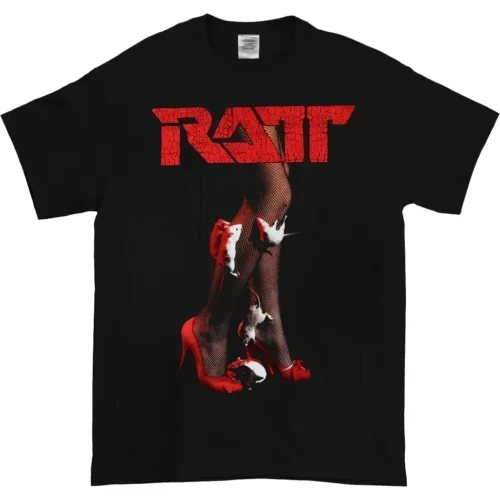 Ratt Band unisex Black T-shirt, two-sided rock band clothing Fan Gift Casual hip Hop Black shirt Short sleeve top Extra size