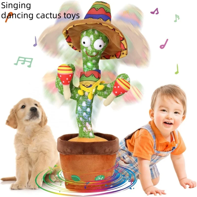 NUEVO juguete de cactus parlante que se puede cargar, registrar y repetido. Adecuado para cambiadores de voz español, inglés y árabe.