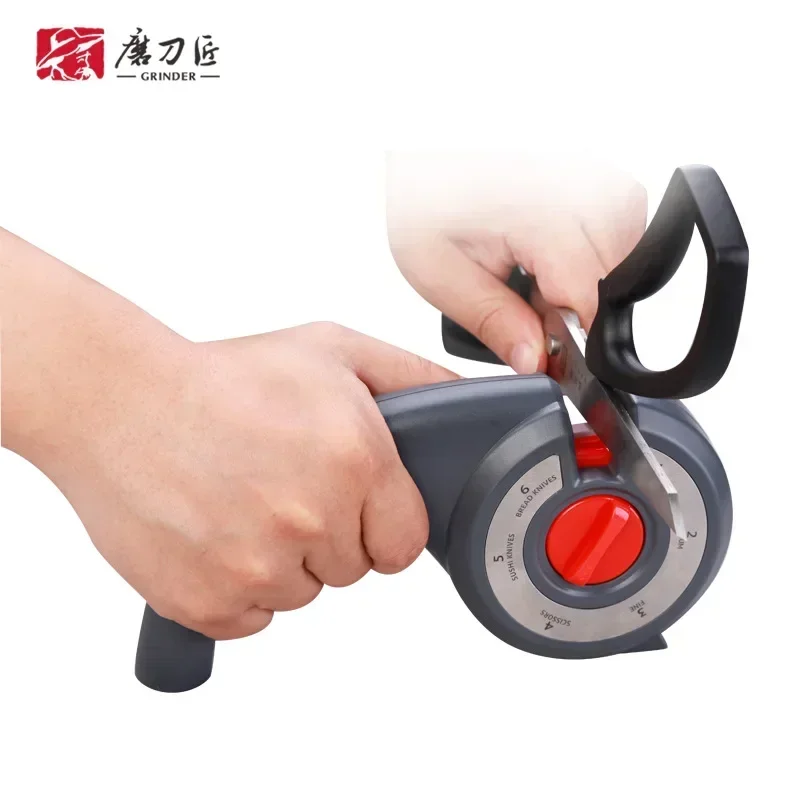 TADEA TG2106 Tungsten 6 in 1 Stages Handheld Rotatable Manual Professional Diamond Knives Kitchen Knife Sharpener System