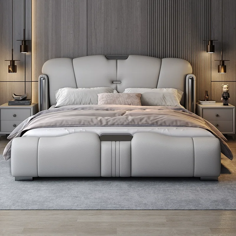 

Modern European Luxury Bed Large High End Floor Bedroom Headboards Bed King Size Frame Muebles Para Dormitorio Home Furniture