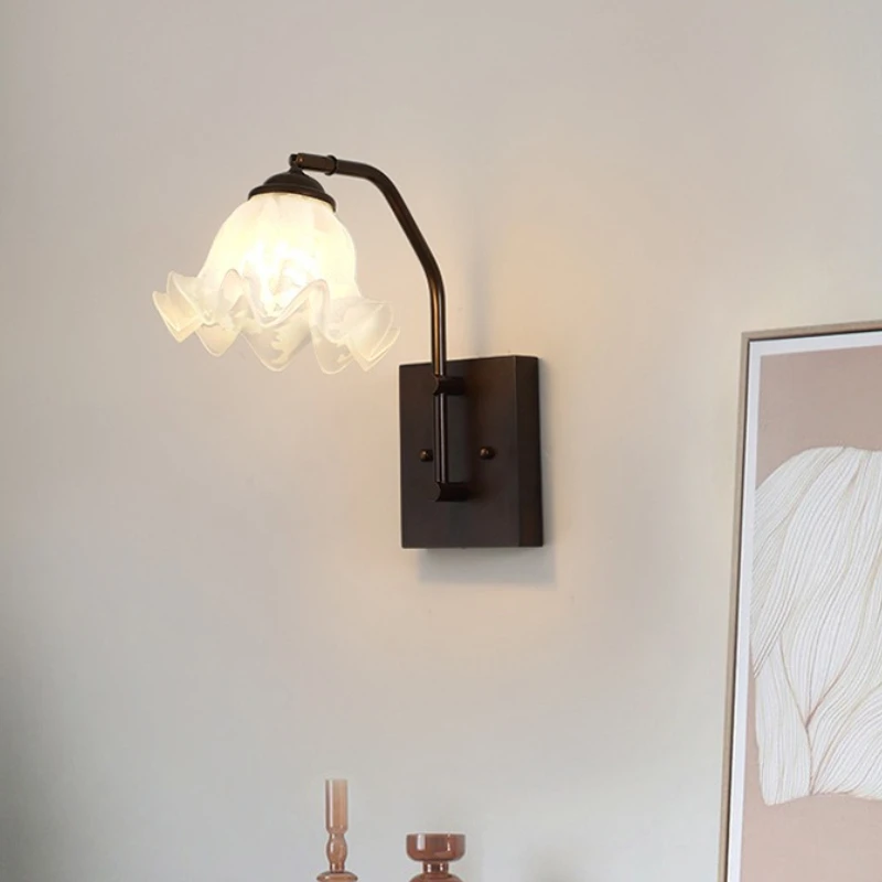 كريم الرياح الرنين السحلية الزجاج السرير مصابيح الحائط بسيطة ودافئة غرفة نوم دراسة غرفة المعيشة حائط الخلفية الشمعدانات مقهى تركيبات #4