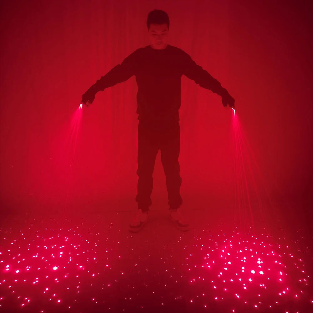 Sky Star Red Laser Luvas para Desempenho de Palco, Disco Ballroom Atmosfera Light, LED Luminous Show Trajes