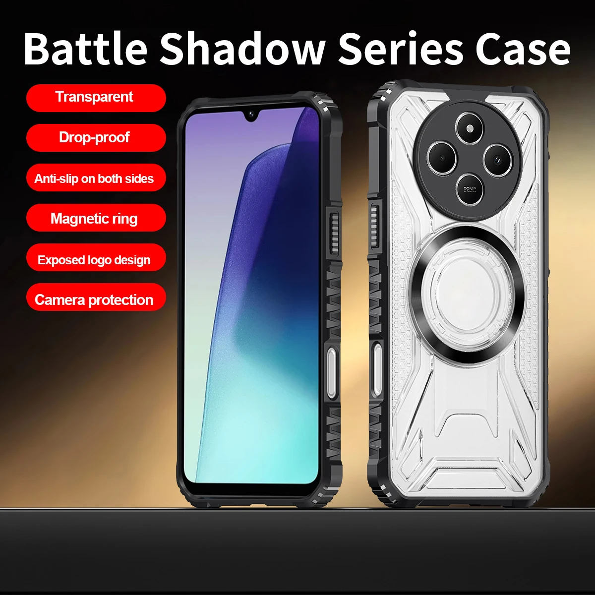 Magnetic Ring Silicone Phone Case for Xiaomi Mi Redmi 15C A5 4A Note 14 13 12 11 Pro Shockproof Bumper Camera Protection Cover