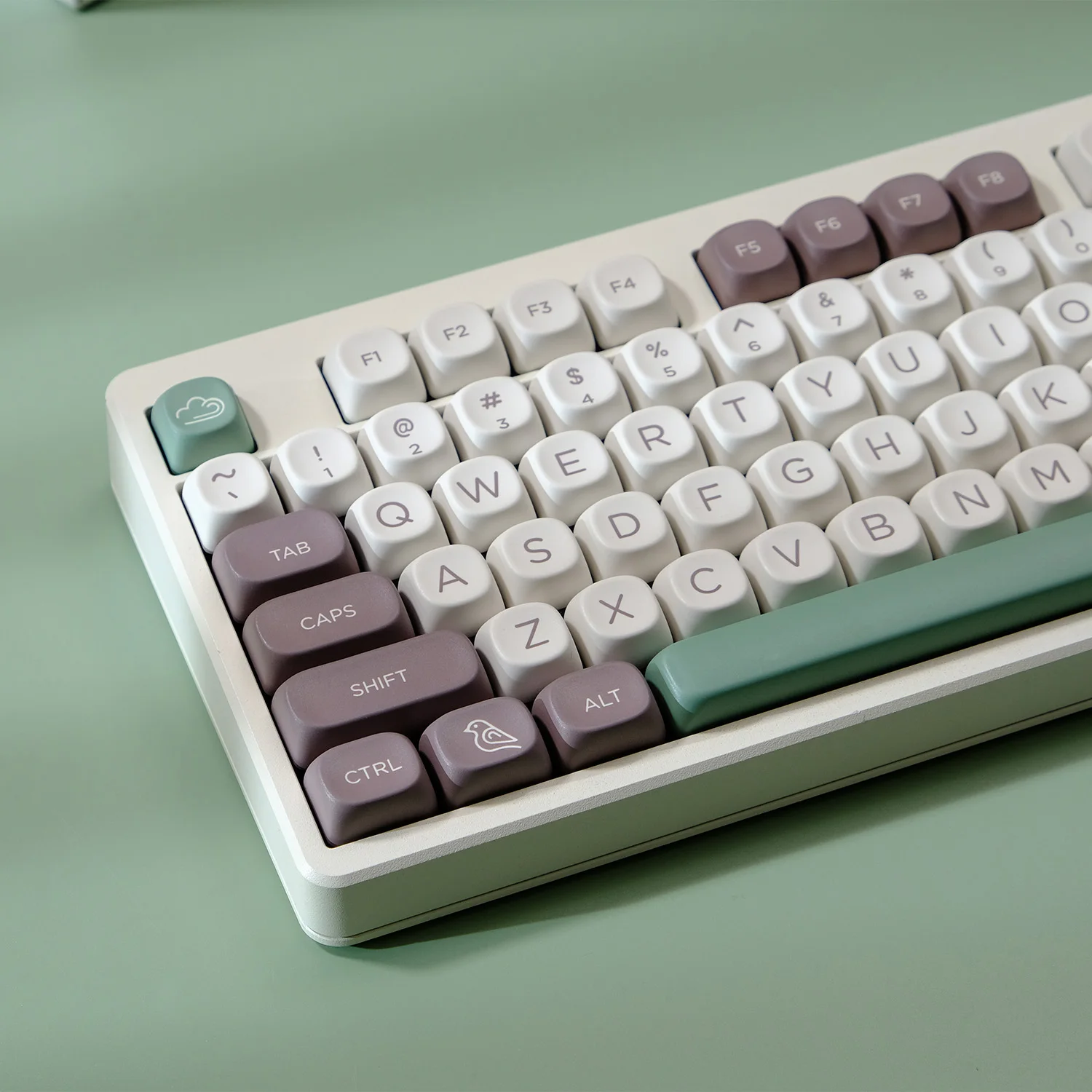 KTOMOT 125 Keys Green Forest Theme Keycaps MOA Profile Dye Sub PBT Anime Game Keycap for Mx Switch DIY GMK Mechanical Keyboard