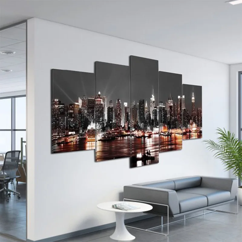 Framed HD New York City Architecture Landscape Pentagram Hotel Home Decoration HD Decorative Painting