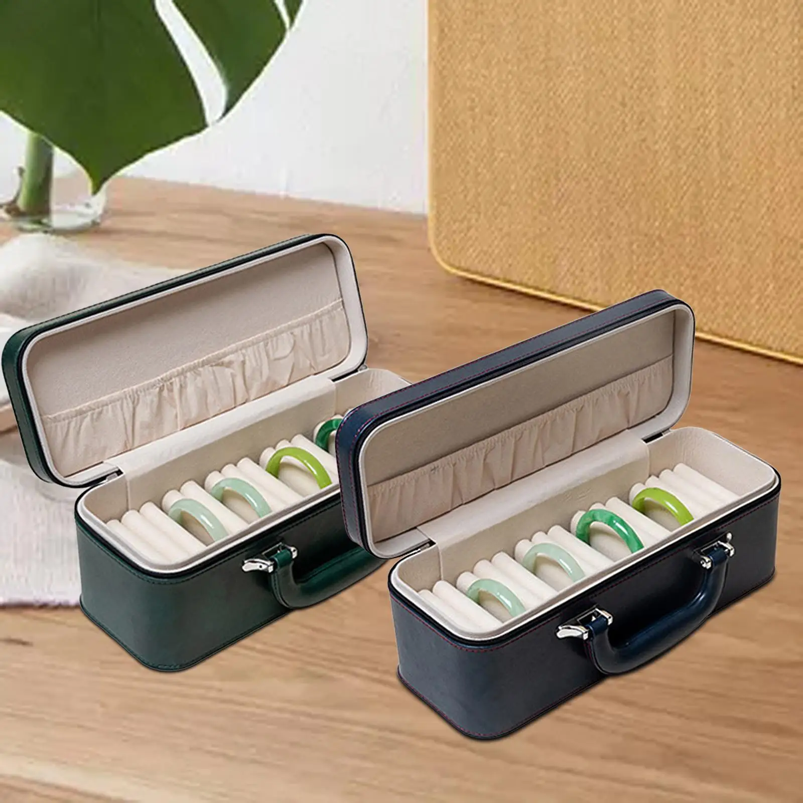 

Bracelets Display Case Bangle Box Portable Women Soft Inner Padding Jewelry Organizer, Jewelry Storage Box for Retail Stores