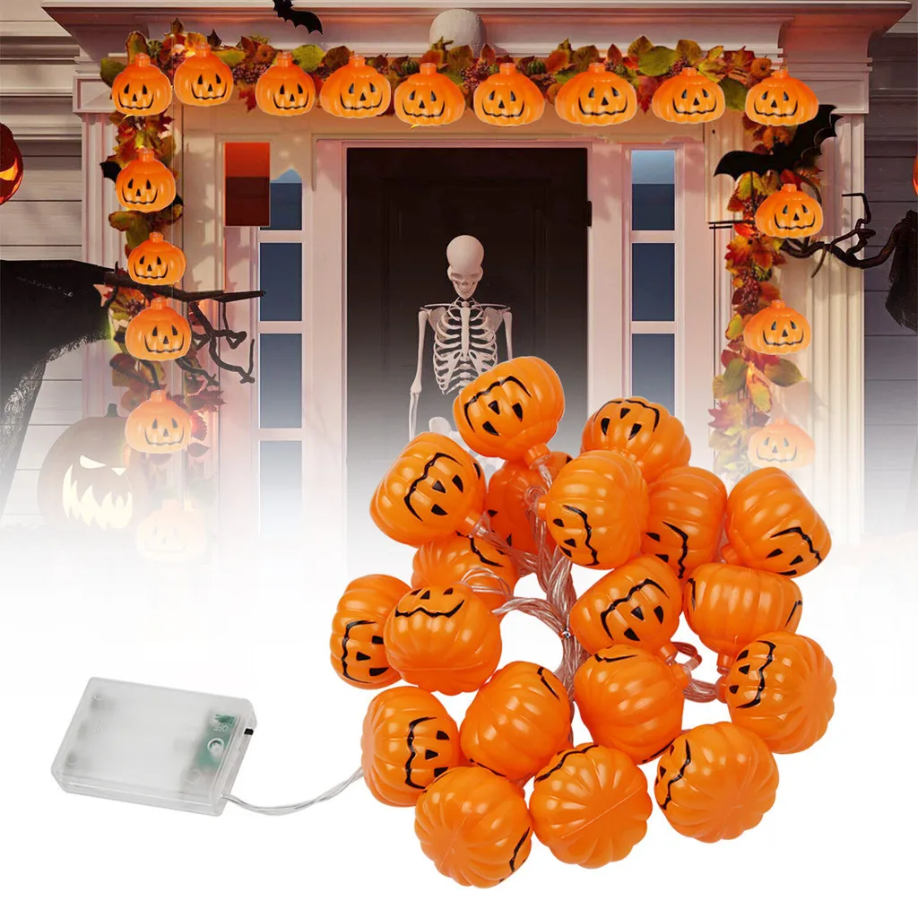 

Hot Halloween Decoration Led Light String Pumpkin Skull Head Eyeball Shaped Lamp String Trick Or Treat Lantern Horror Day