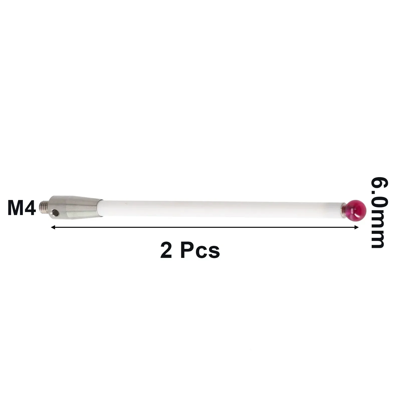 

2pcs Touch Probe Stylus 100mm Length Ceramic Stem-6mm Ball Tip Touch Probe Ceramic Stem Threaded Handle Touch Probe Tool