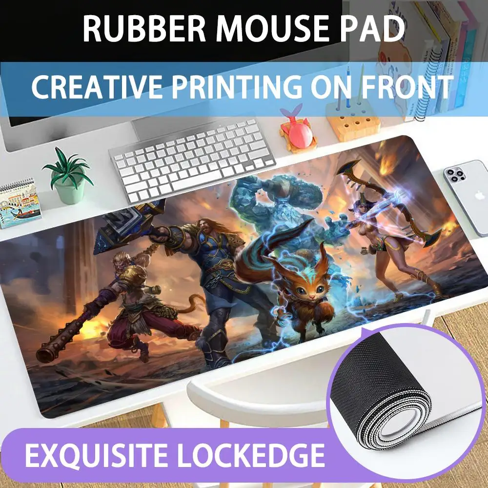 

Mouse Pad Large rubber mouse pad with lock edge computer gamer HD Game smite printing desk pad keyboard pad