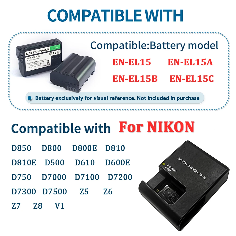 デジタルカメラ Nikon D800 MH-25 EN-EL15 MH-25 MH-25A Charger for Nikon EN-EL15 EN-EL15B ENEL15C ENEL15