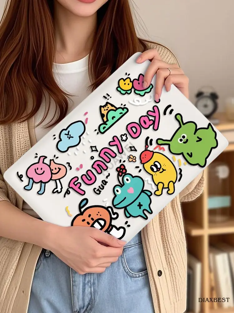 Crystal Clear Cute Graffiti Case for Macbook Air 13.6 M5 M1 Pro 14 M4 Air 15.3 13 M3 15 M2 Mac Cover A3113 A2681 A2442 A2941 PC