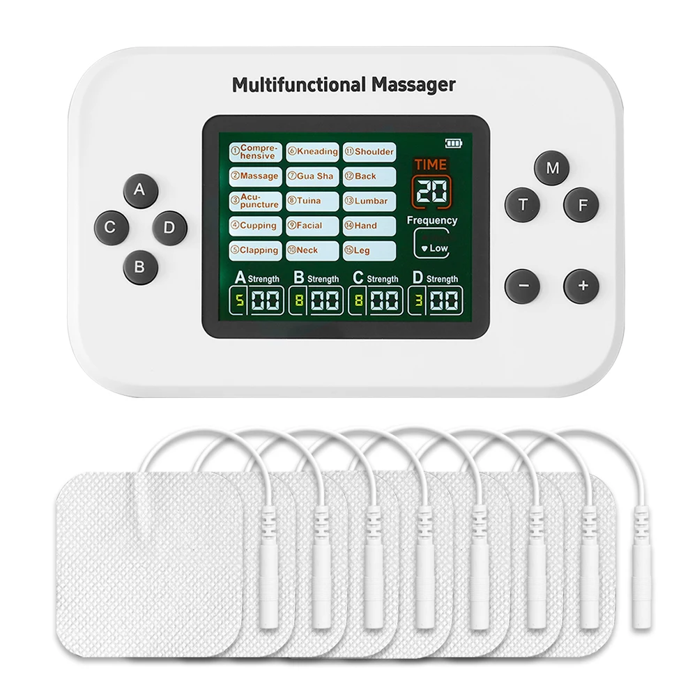 

15 Modes Digital Electric Pulse Massager Tens 4 in1 EMS Muscle Stimulator Therapy Machine Body Massage Pain Relief Health Care