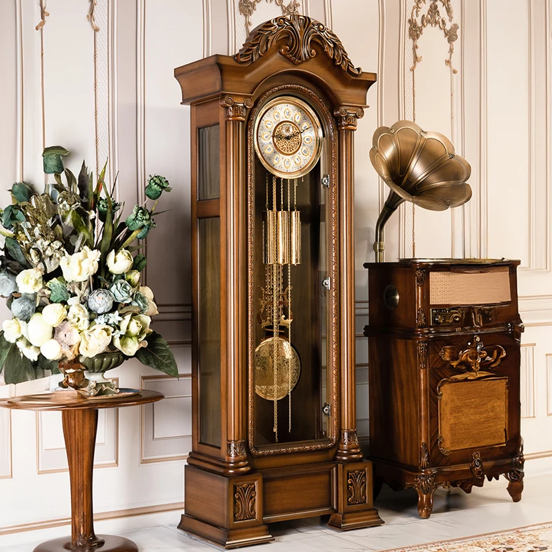 Floor clock Living room Household American light luxury seat clock Vertical seat European old-fashioned pendulum