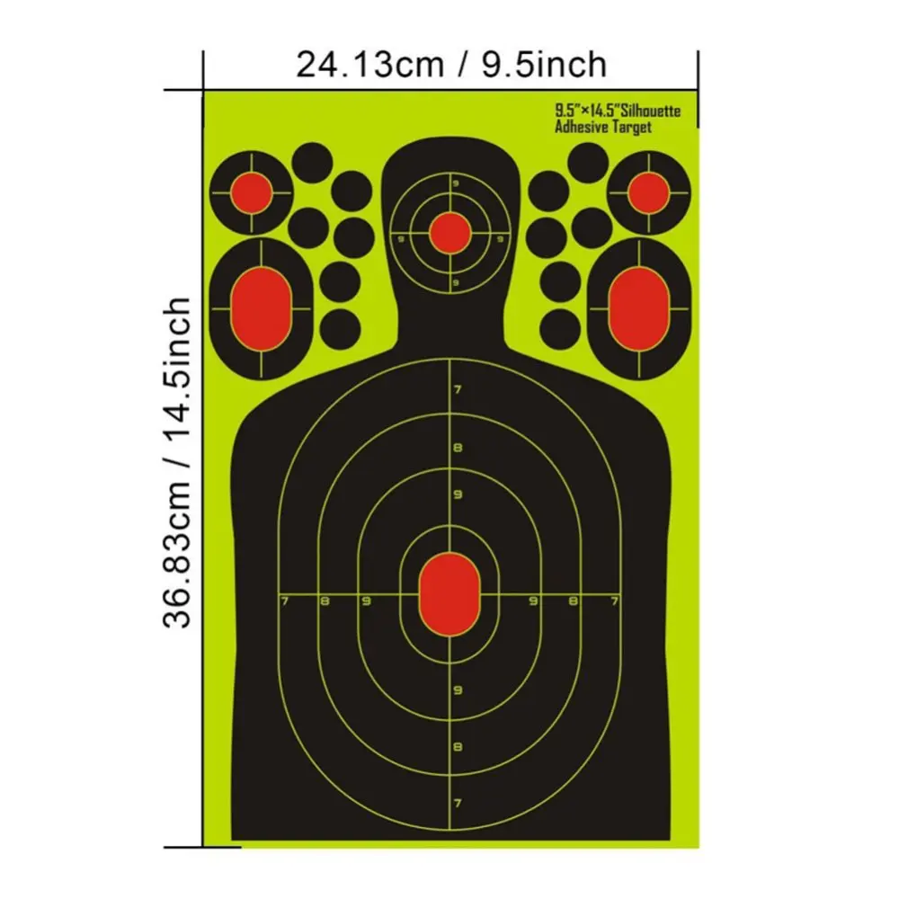 5/10PCS 14.5 Inch Shooting Target Stickers Adhesive Reactive Self Stick Shooting Targets Splatter Paper for Shooting Training