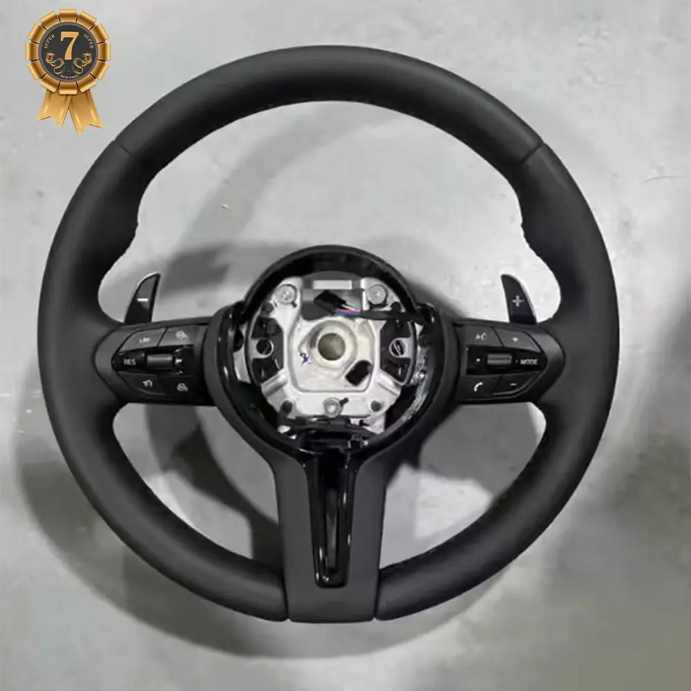 

Full Leather For BMW F20 F30 F87 M3 M5 F10 F45 F15 F48 Black Chrome M Sport Style Wheel Leather Steering
