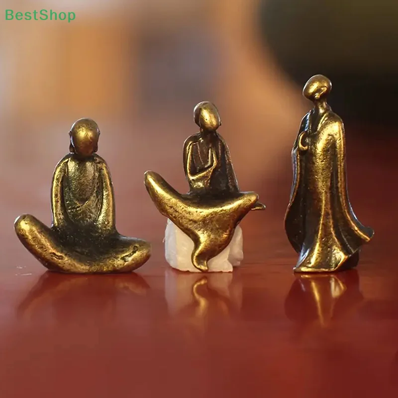 Mini Welcome Pine Miniature Figurine Copper Small Faux Tree Decor For Bonsai Tree Statues Miniature Landscape Decorations