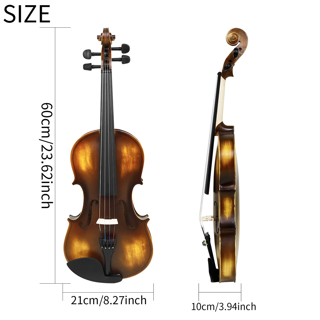 IRIN AV-207Y 4/4 Violin Basswood Hand Polished Solid Wood Professional Violin Stringed Musical Instrument for Violin Enthusiasts