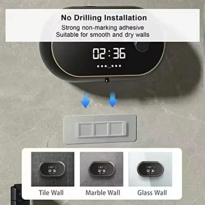 موزع الصابون السائل الجديد القابل لإعادة الشحن على الحائط بدون لمس، موزع الصابون الأوتوماتيكي الذكي