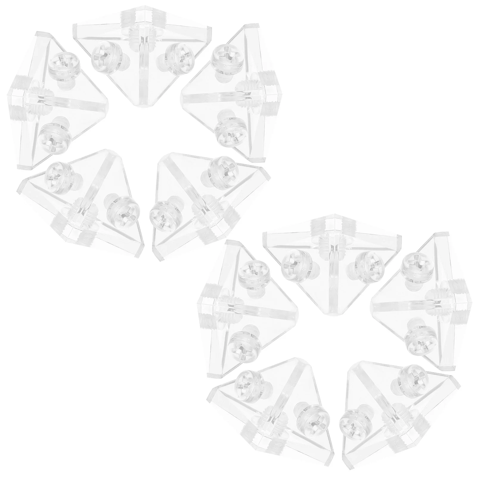 10Pcs Clear Acrylic Angle Brackets Corner Braces for Case Shelf Display Stand Secure Fasteners Hardware Acrylic Corner Brace