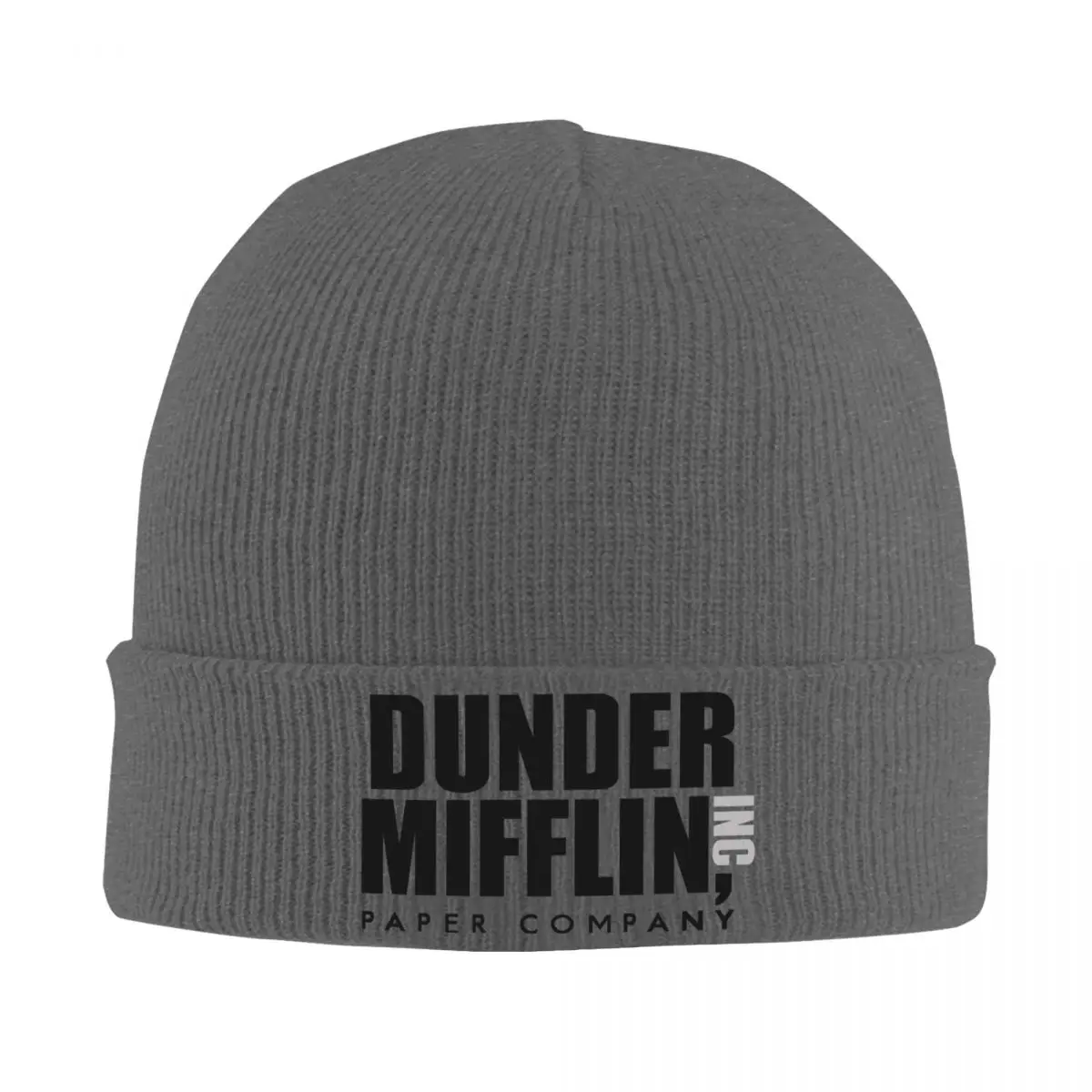 Dunder-Mifflin-Logo The Office Tv Show Hat Autumn Winter Beanie Warm Caps Female Male Skullcap