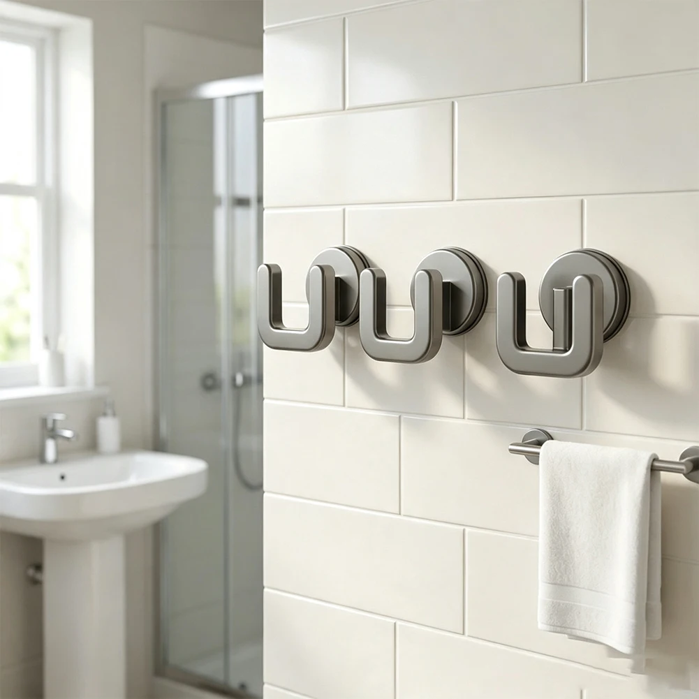 Non Drill Wall Mounted Slipper Holder with U Shaped Hooks for Easy Footwear Organization in Bathrooms Balconies and Entryways