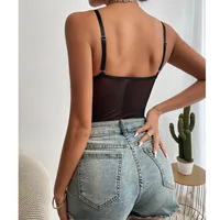 Sexy Lace Bodysuit for Women Bodies Elegant Women's Top 2025 New Summer Solid Bodycon Ribbed Bodysuits - Image 2