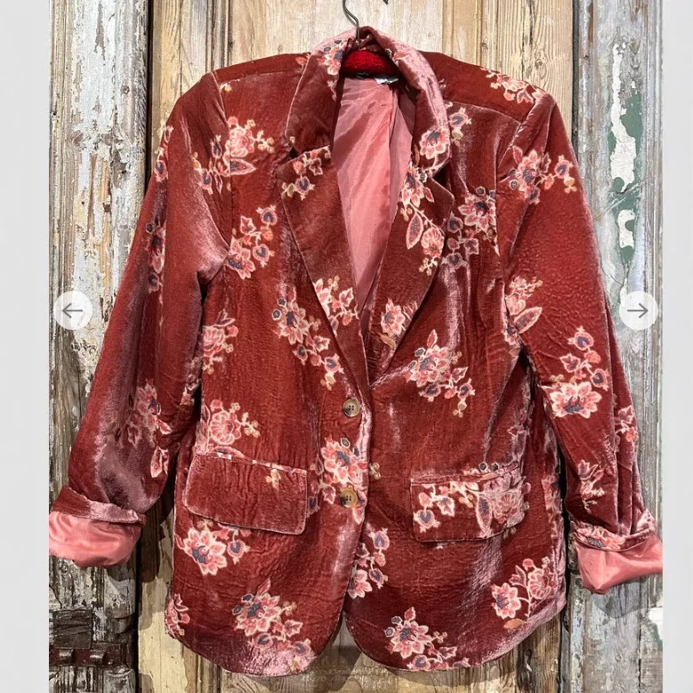 2026 Women's Clothing Long-Sleeve Digital Print Blazer Suit with Buttons