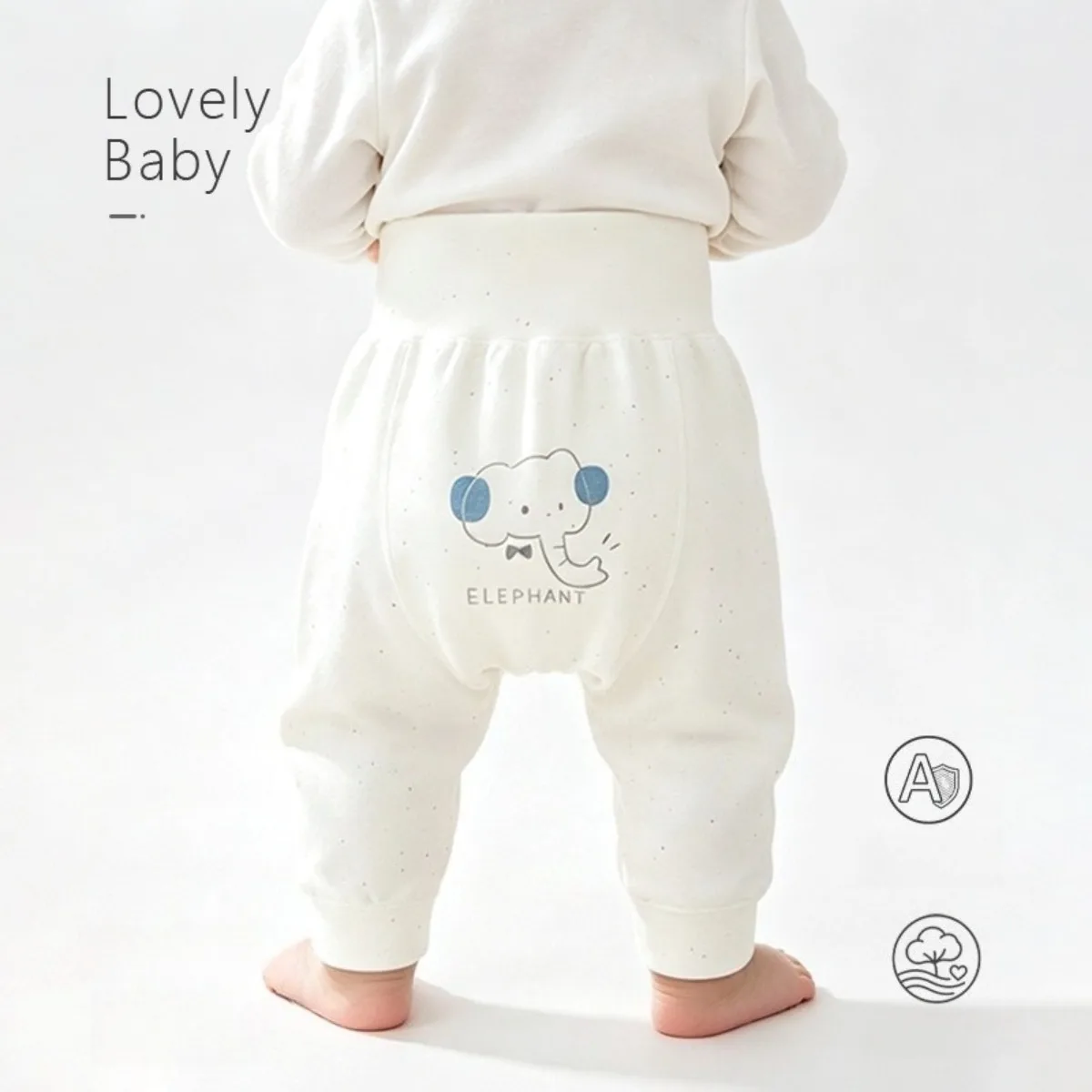 Baby Elastic High Waist Harem Pants 95% Cotton Spandex Long Trousers Cute Cartoon Print Newborn Unisex Spring Fall Bottoms 9-24M