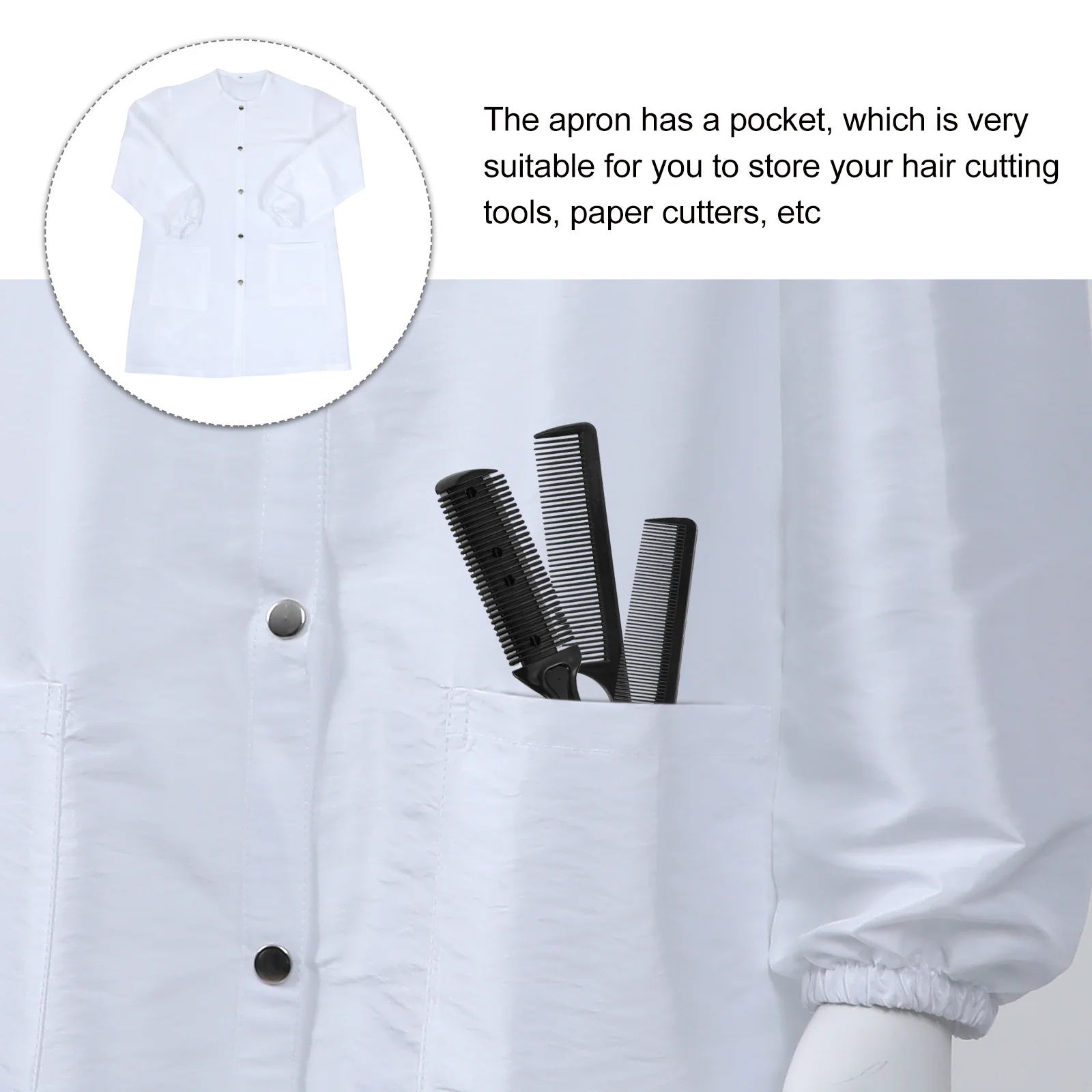 

Купить фартук для парикмахерской с длинными рукавами, профессиональная рабочая одежда для парикмахера, удобная, приятная для кожи стрижка