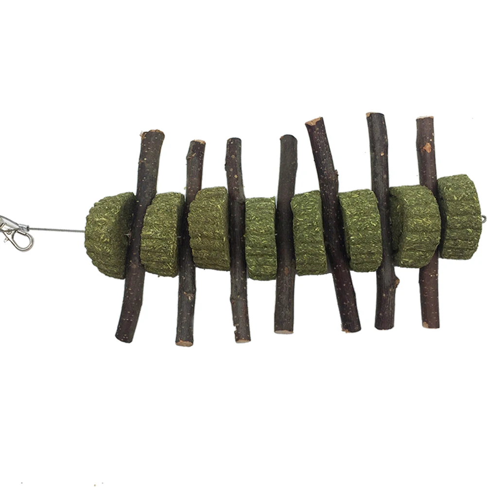 

Molar Skewers Cage Hanging Toy Small Animals Teeth Cleaning Rod for Rabbit Wooden Pet Snacks