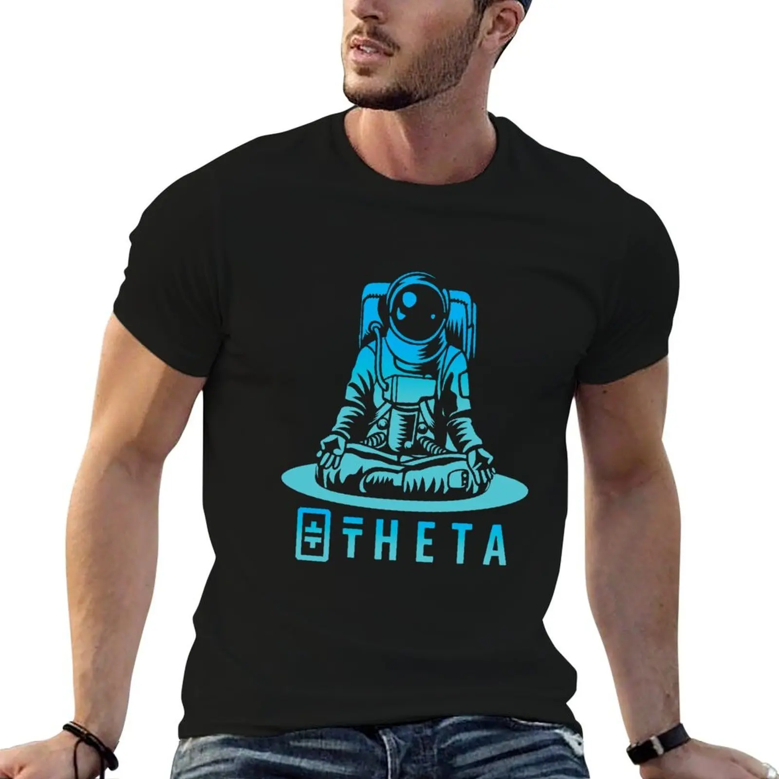 Theta crypto Coin Cryptocurrency T-Shirt mens graphic t shirts t shirts for man cotton soft cotton t shirt man T-shirt