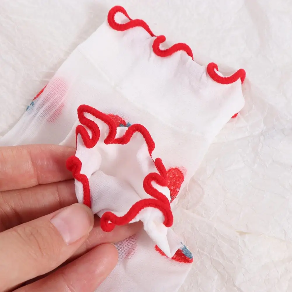 Peach Strawberry Glass Silk Ruffle Socks Cherry Avocado Transparent Flower Ruffle Socks Ins Korean