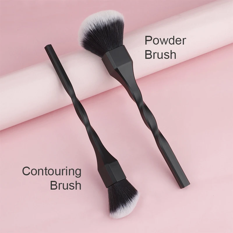 

Professional Spiral Makeup Brush - Soft Synthetic Kabuki Brush for Liquid Powder Foundation & Blush, Luxury Face Cosmetic Brush