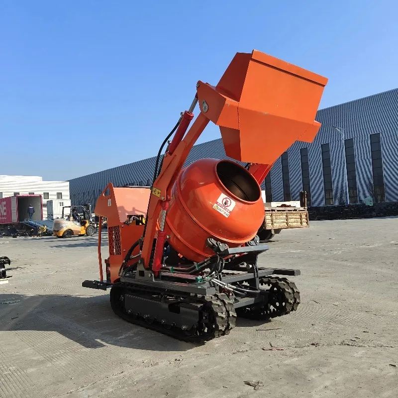 Crawler Type Micro Concrete Mixer Self Loading Mini Tracked Cement Truck