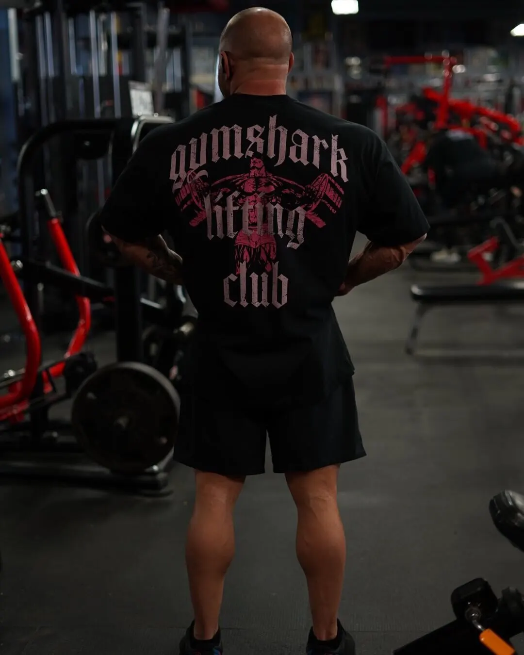 GYM American Fitness Training Suit Summer Sports Cotton Short Sleeve T-shirt Men Loose Fashion Print Shark