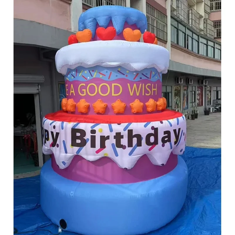 Custom Inflatable Birthday Cake Air Model for Party Decoration Event Celebration Mall Display Promotional Advertising Prop