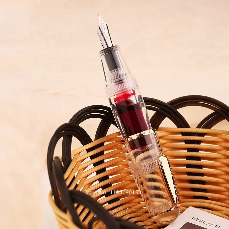 Hot Majohn Q1 Mini Pocket-Size Acrylic Transparent Eyedropper Fountain Pen EF/F/M Nib Portable Office School Writing New Pen Se
