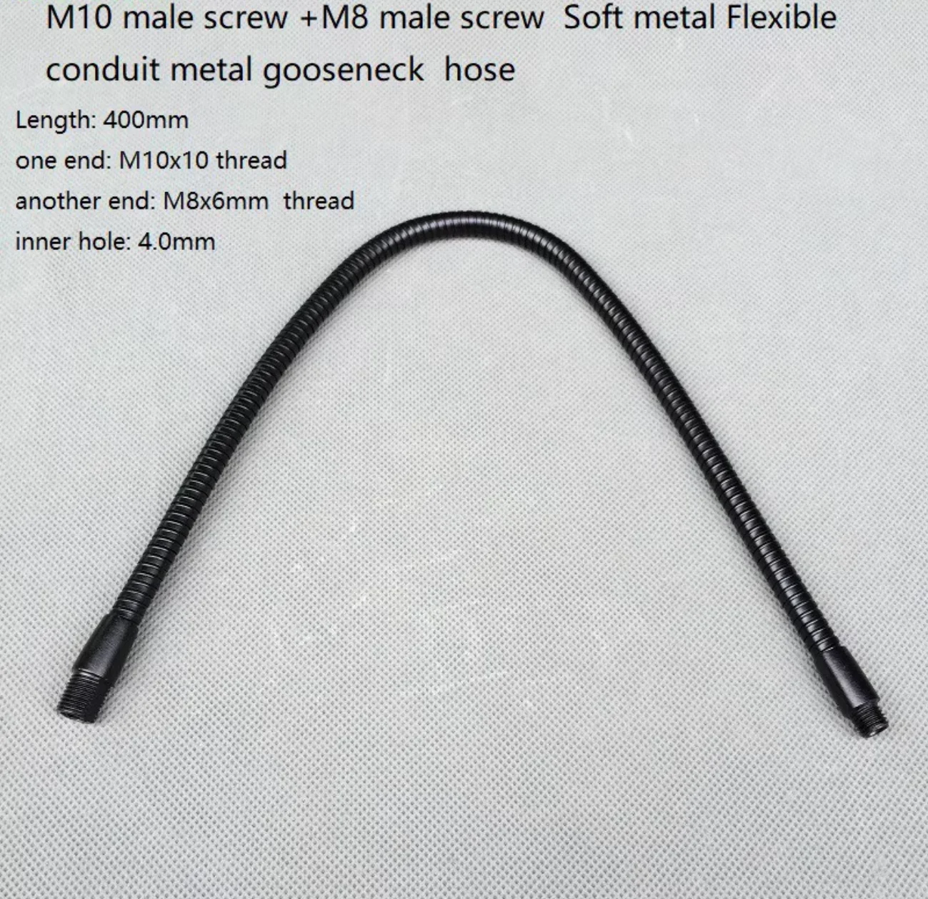 

2 шт./лот, черный винт M10 с наружной резьбой + M8, мягкий легкий металлический гибкий кабель, металлический шланг на гибкой стойке, змеевик, зажим для трубки, лампа