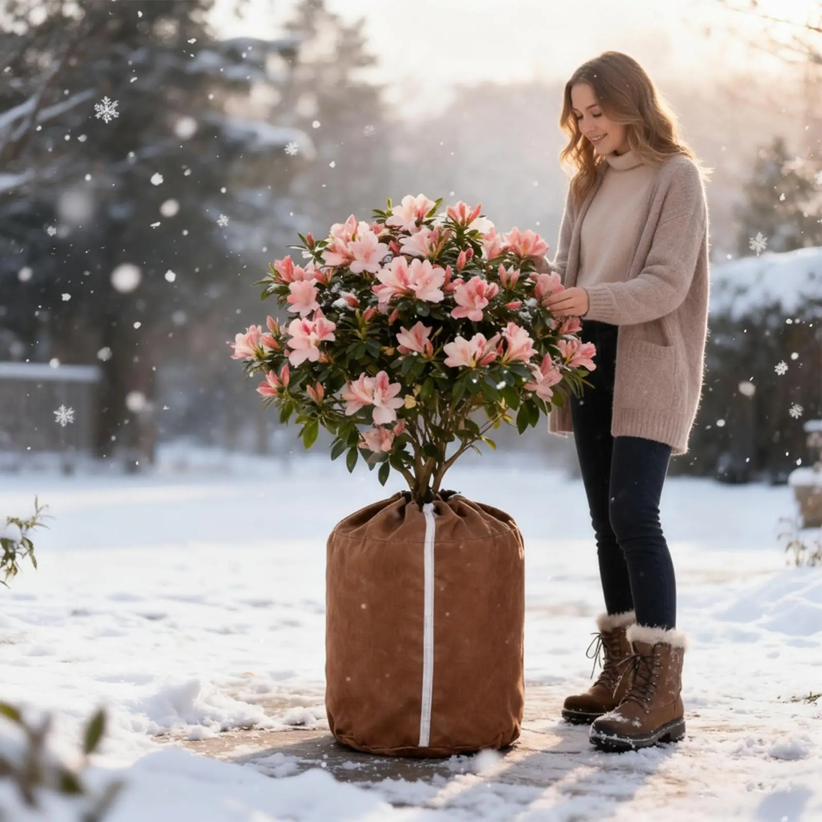 أغطية النباتات بطانية حماية من التجميد درع الشمس غطاء نباتي شتوي قابل للتنفس حماية من التجميد لشجرة الحديقة شجيرة الورد #1