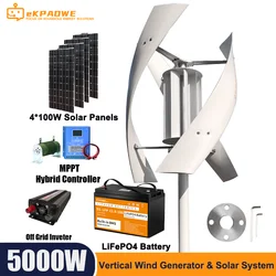 Free Energy 5KW Vertical Axis Maglev Wind Turbine High Voltage Generator 5000w 24V 48V With Charge Controller Household Windmill