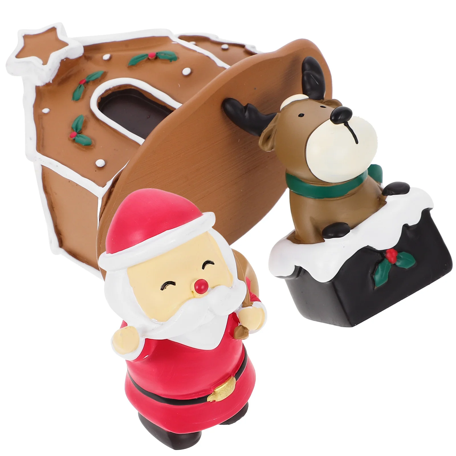 

3Pcs Miniature Christmas Decorations Resin Ornaments DIY Crafts Indoor Desktop Decor Christmas Miniatures Xmas Resin Statues