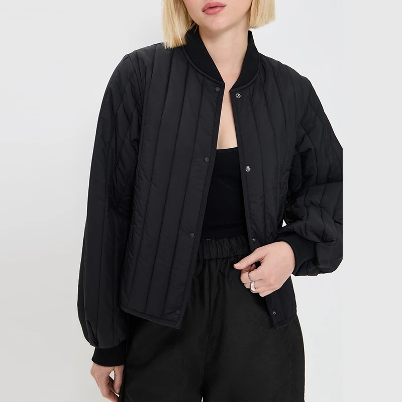 

Женская зимняя стеганая куртка на хлопковой подкладке с длинными рукавами и карманами на пуговицах, теплая уличная модная верхняя одежда, пальто, женские шикарные парки