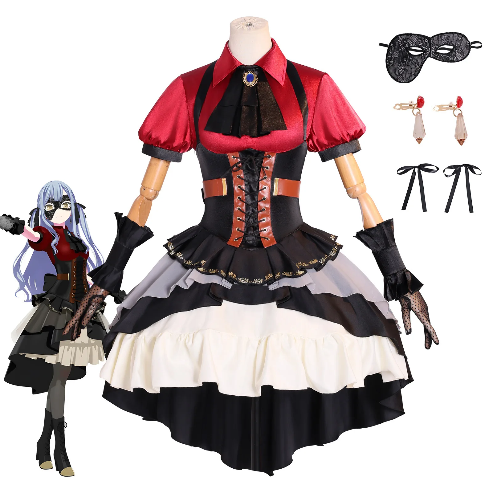 

4 Pcs Japanese Anime BanG Dream AveMujica Song Le Figure Toy Toyama Yoshiko Cosplay Anime Set Halloween Set Toyokawa Shoko Set