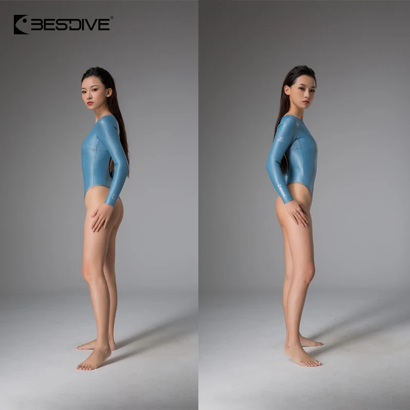 Bestdive 2mm Round Neck Open-Back Spring Wetsuit Women's Bikini Wetsuit Yamamoto Freediving Wetsuit One-Piece Female Bodysuit