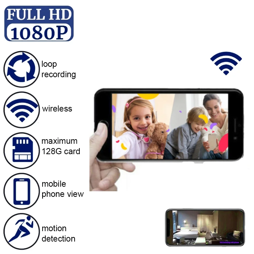 1080P Wifi Camera Wireless Surveillance Cameras Security Protectio Cam Recorder Motion Sensor EU US Plug