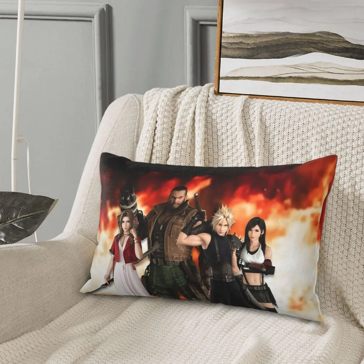 Final Fantasy VII All In One Rectangle Pillowcase Cushion Cover Decor Bedroom Bed Home Comfort Throw Pillow