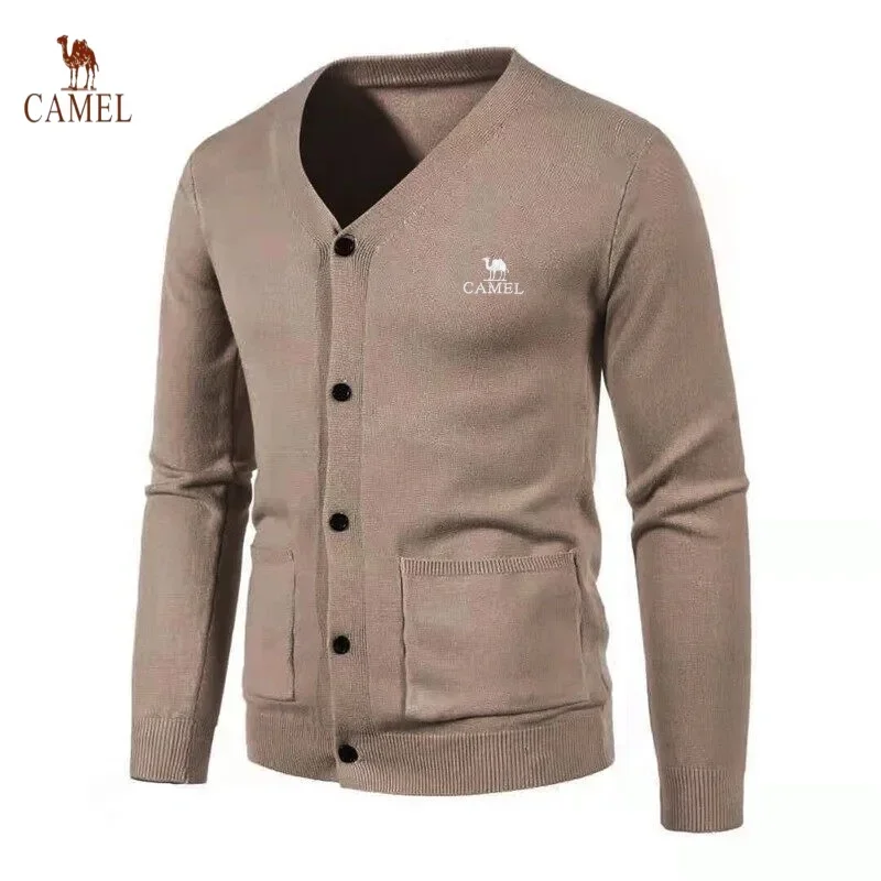 Novo Masculino Bordado Londale Manga Comprida Malha Com Decote Em V Cardigan Outono E Inverno Moda Casual Multifuncional Topo