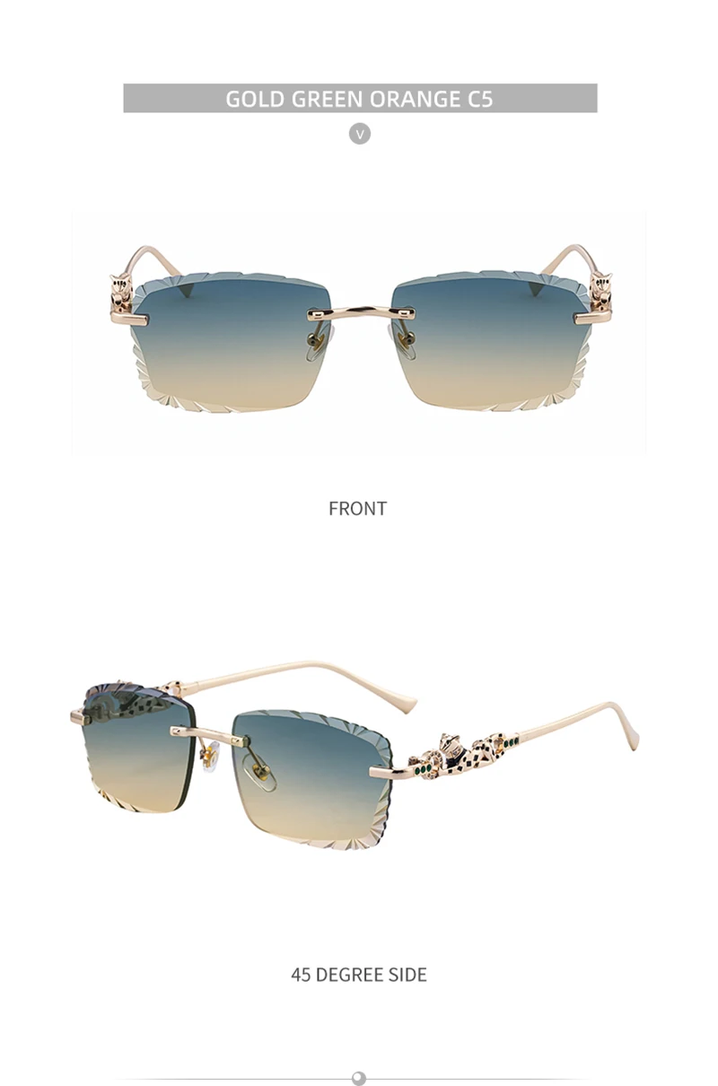 Mimiyou Quadratische randlose Sonnenbrille für Herren, hochwertige Outdoor-Brille für Damen, Grace Fashion-Brille, Marke UV400, Sonnenbrille – Detail 22